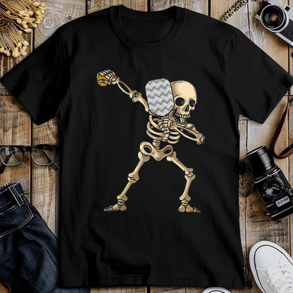Funny Pickleball Shirt, Pickleball Lover Unisex T-Shirt/Hoodie/Sweatshirt HLT00 - Halloween Pickleball Costume Dabbing Skeleton Pickleballer T-Shirt