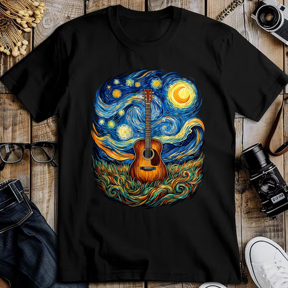 Guitar Lover Shirt, Funny Guitar UnisexT-Shirt/Hoodie/Sweatshirt HLT00 - Acoustic Guitar Starry Night Music Lover Art Men Women Kid T-Shirt