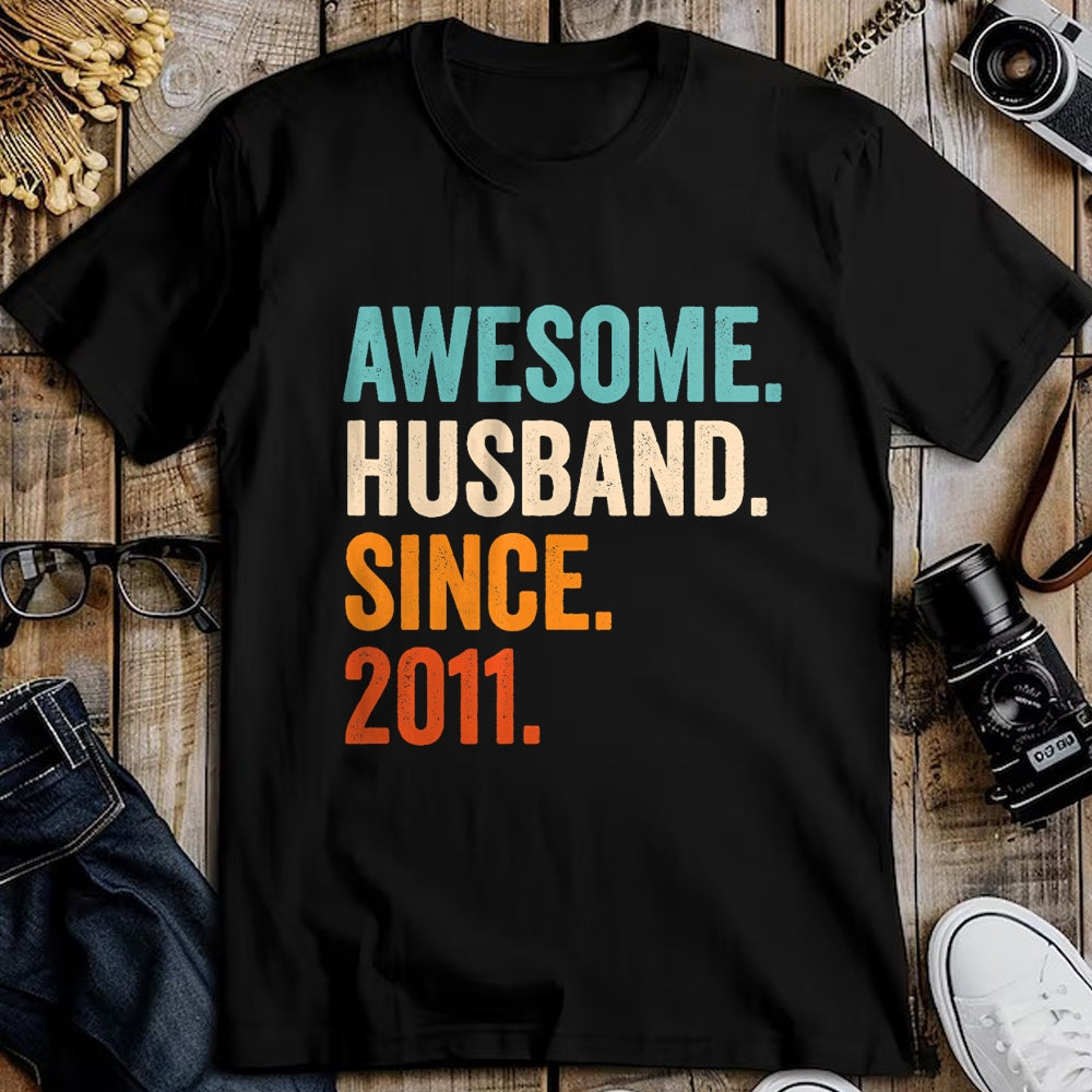Best Wife Shirt, Wife and Husband Unisex T-Shirt/Hoodie/Sweatshirt HLT00 - Awesome Husband Since 2011 13th wedding anniversary 13 years T-Shirt