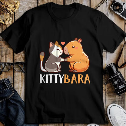 Cat Love Shirt, Funny Cat Lover Gift UnisexT-Shirt/Hoodie/Sweatshirt HLT00 - Kittybara Love Capybara Cat Costume T-Shirt, Small, Black
