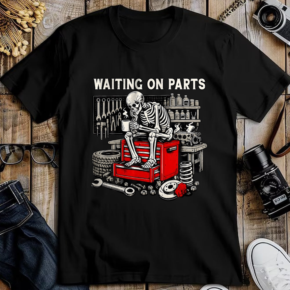 Best Mechanic Life Shirt, Funny Mechanic UnisexT-Shirt/Hoodie/Sweatshirt HLT00 - Funny Waiting On Parts Retro Mechanic Skeleton Auto Repair T-Shirt
