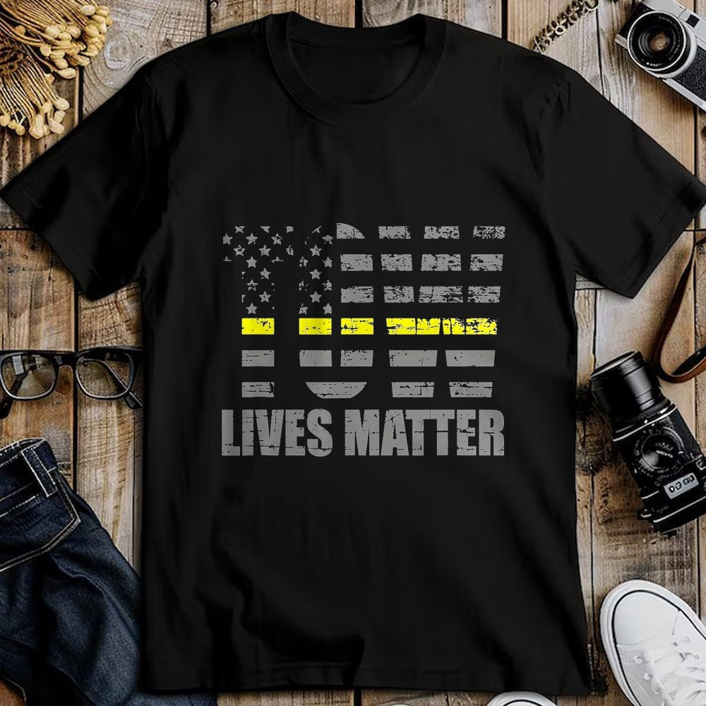 Best Truck Driver Life Shirt, Funny Trucker UnisexT-Shirt/Hoodie/Sweatshirt HLT00 - Tow Lives Matter Thin Yellow Line Tow Truck Driver Shirt T-Shirt, Men, Black, X-Large