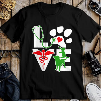 Cat Love Shirt, Funny Cat Lover Gift UnisexT-Shirt/Hoodie/Sweatshirt HLT00 - Love Dog Cat Vet Tech Veterinarian Top Veterinary Technician T-Shirt