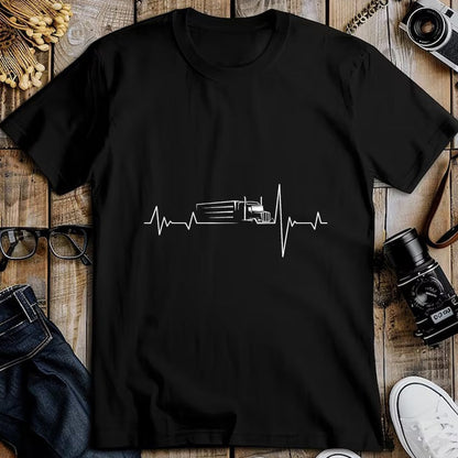Best Truck Driver Life Shirt, Funny Trucker UnisexT-Shirt/Hoodie/Sweatshirt HLT00 - Truck Driver Heart Beat 18 Wheeler semi-Trailer Tractor T-Shirt