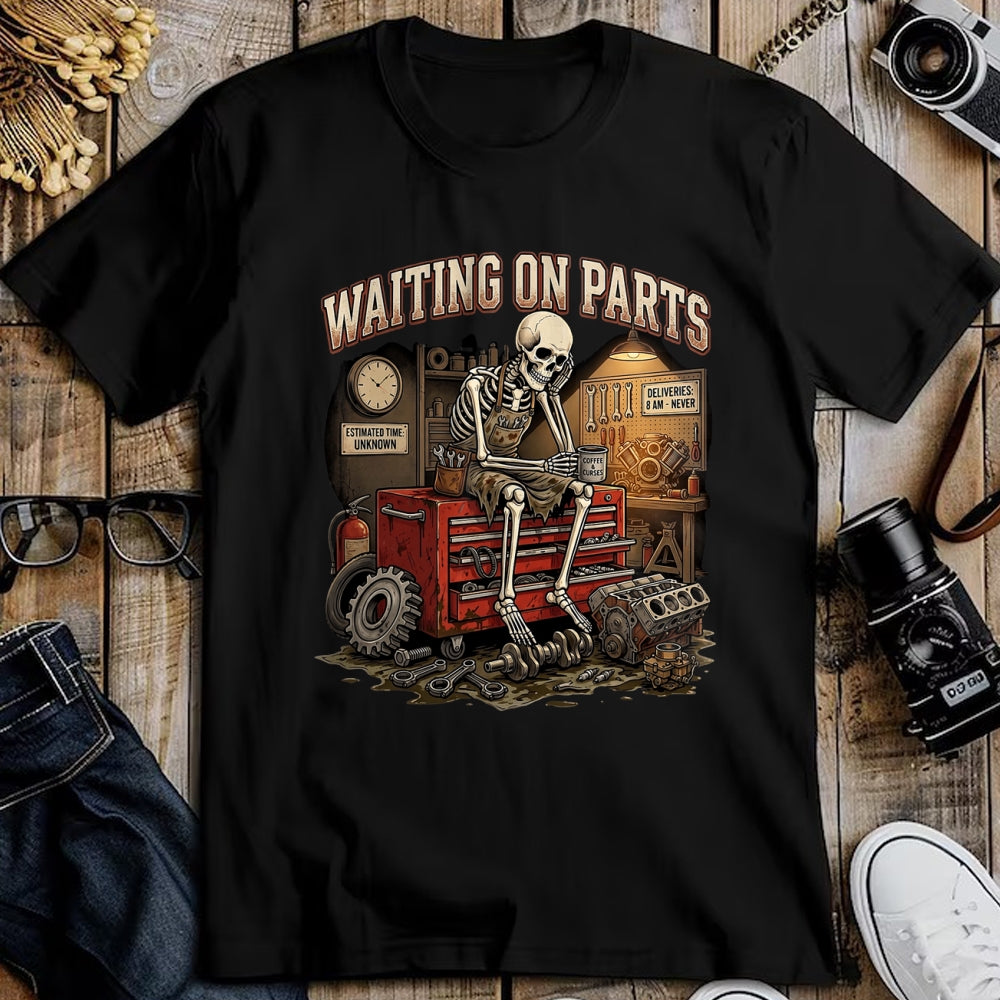 Best Mechanic Life Shirt, Funny Mechanic UnisexT-Shirt/Hoodie/Sweatshirt HLT00 - Funny Waiting On Parts Auto Mechanic Skeleton Repair T-Shirt