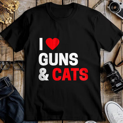 Cat Love Shirt, Funny Cat Lover Gift UnisexT-Shirt/Hoodie/Sweatshirt HLT00 - Cat Lovers Gifts for Men _ Women Funny I Love Guns _ Cats T-Shirt