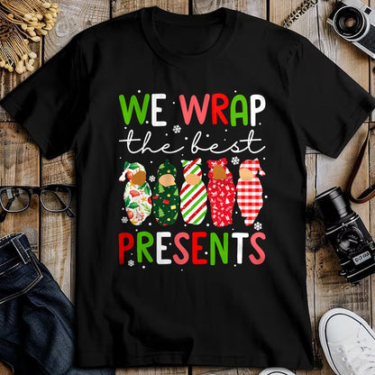 Funny Nurse Shirt, Nurse Unisex T-Shirt/Hoodie/Sweatshirt HLT00 - We Wrap The Best Presents Mother Baby Unit Cute Christmas T-Shirt