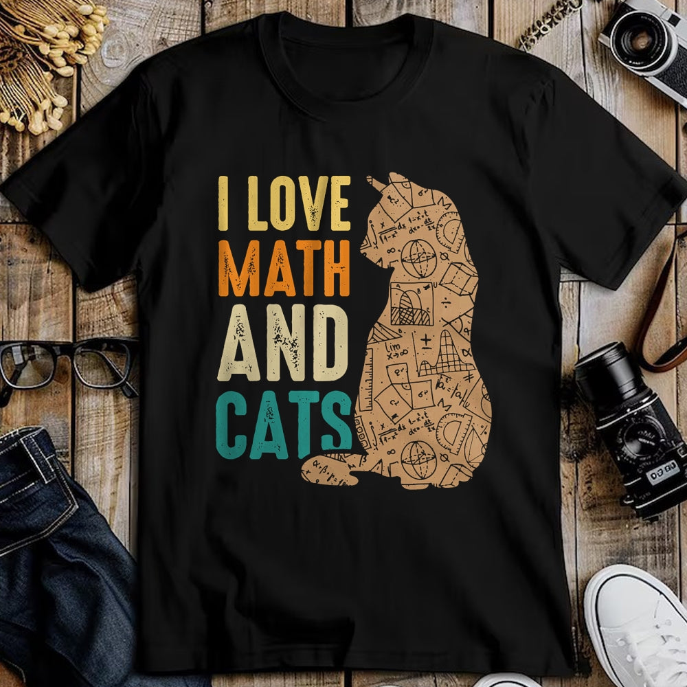 Cat Love Shirt, Funny Cat Lover Gift UnisexT-Shirt/Hoodie/Sweatshirt HLT00 - I Love Math And Cats Funny Cat Lover Math Teacher T-Shirt (1)
