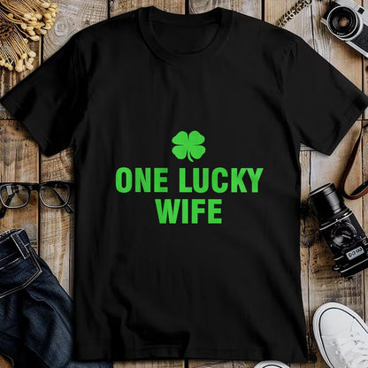 Best Wife Shirt, Wife and Husband Unisex T-Shirt/Hoodie/Sweatshirt HLT00 - Gift for wife T shirt, lucky wife   One Lucky Wife Premium T-Shirt (1)