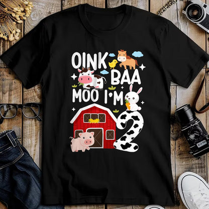 Best Farmer Life Shirt, Funny Farmer UnisexT-Shirt/Hoodie/Sweatshirt HLT00 - Oink Baa Moo I'm 2 Farm Theme Birthday 2 Year Old Party T-Shirt
