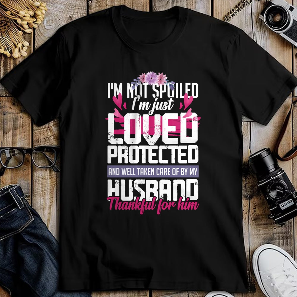 Best Wife Shirt, Wife and Husband Unisex T-Shirt/Hoodie/Sweatshirt HLT00 - Gift for wife T shirt, spoiled wife   Thankful for my Husband - Spoiled Wife Pullover Hoodie