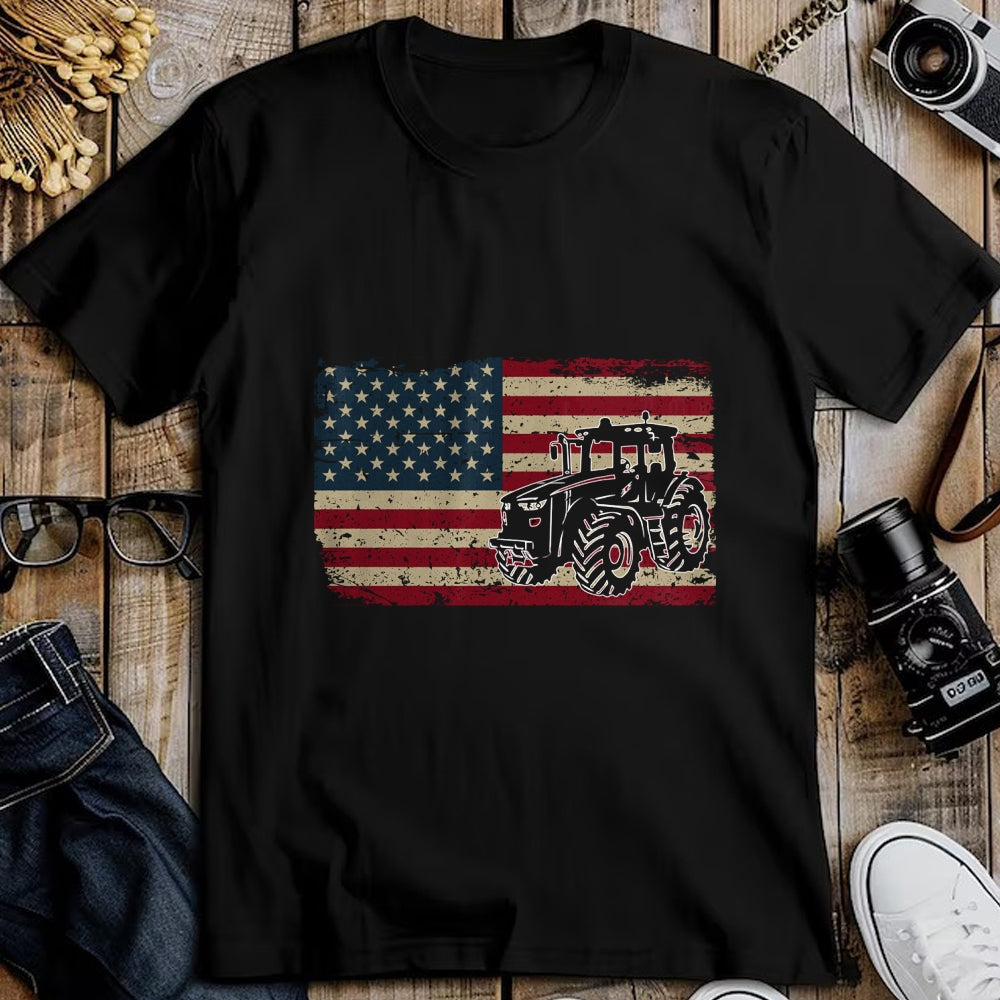 Best Farmer Life Shirt, Funny Farmer UnisexT-Shirt/Hoodie/Sweatshirt HLT00 - Farm Tractors USA Flag Patriotic Farming Gift Long Sleeve T-Shirt