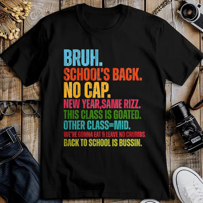 Best Student Shirt, Funny Back To School UnisexT-Shirt/Hoodie/Sweatshirt HLT00 - Vintage Bruh We Back No Cap Bruh We_re Back Student Teacher T-Shirt, Men, Black, 3X-Large