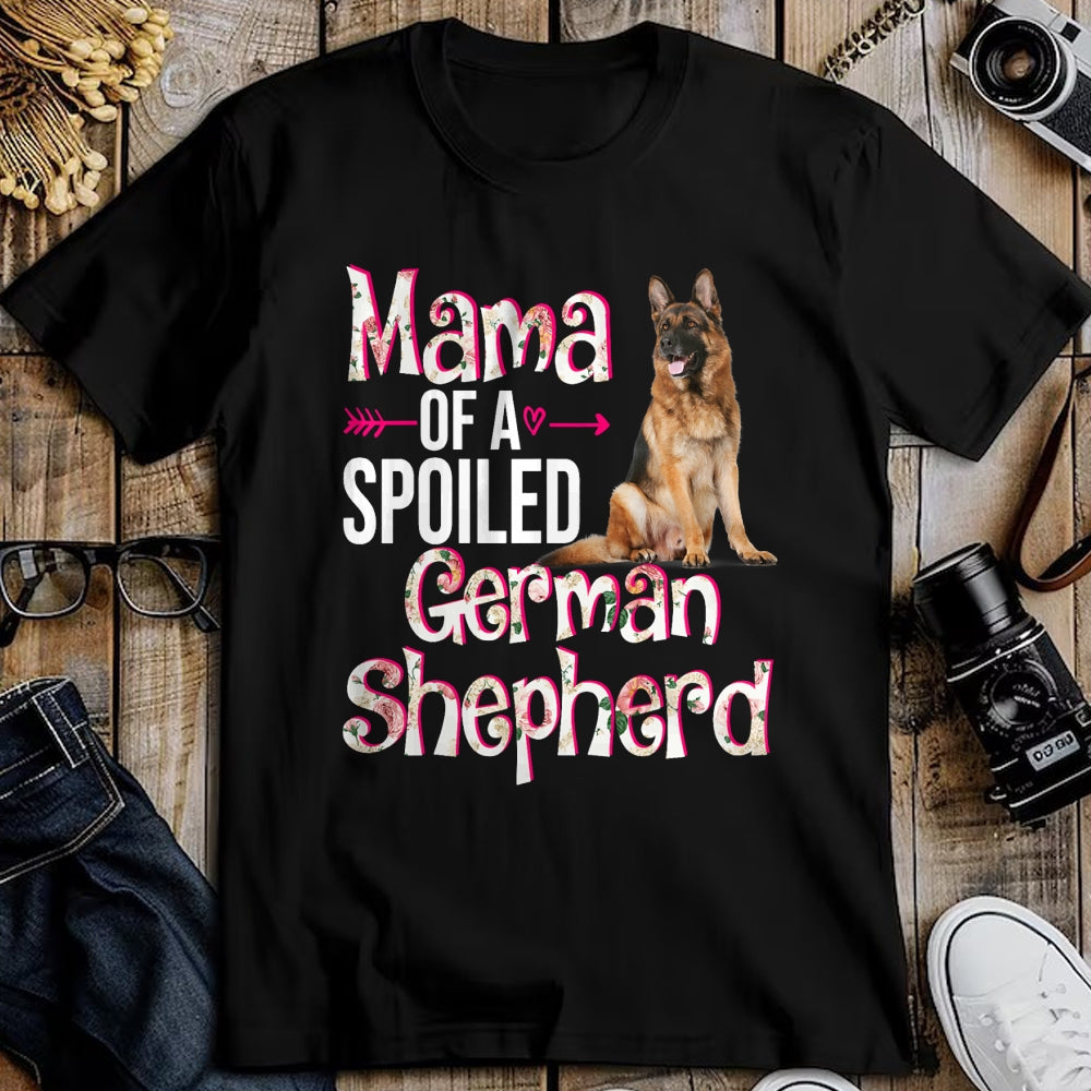 Best Wife Shirt, Wife and Husband Unisex T-Shirt/Hoodie/Sweatshirt HLT00 - Mama Of A Spoiled German Shepherd Mother's Day Floral Dog T-Shirt