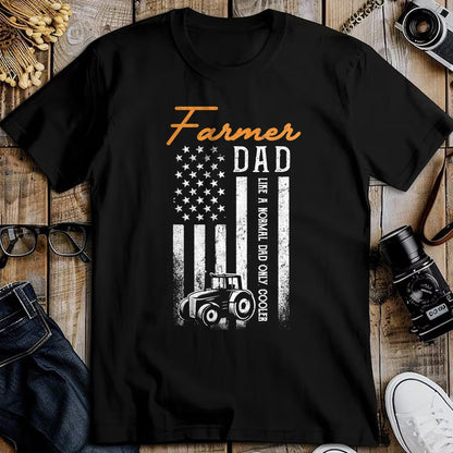 Best Farmer Life Shirt, Funny Farmer UnisexT-Shirt/Hoodie/Sweatshirt HLT00 - Farmer Dad Like A Normal Dad Only Cooler USA Flag Farming T-Shirt
