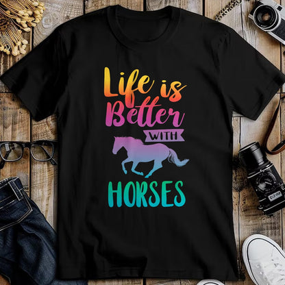 Best Horse Lover Shirt , Funny Horse UnisexT-Shirt/Hoodie/Sweatshirt HLT00 - Cute Life is Better with Horses Horseback Riding T-Shirt