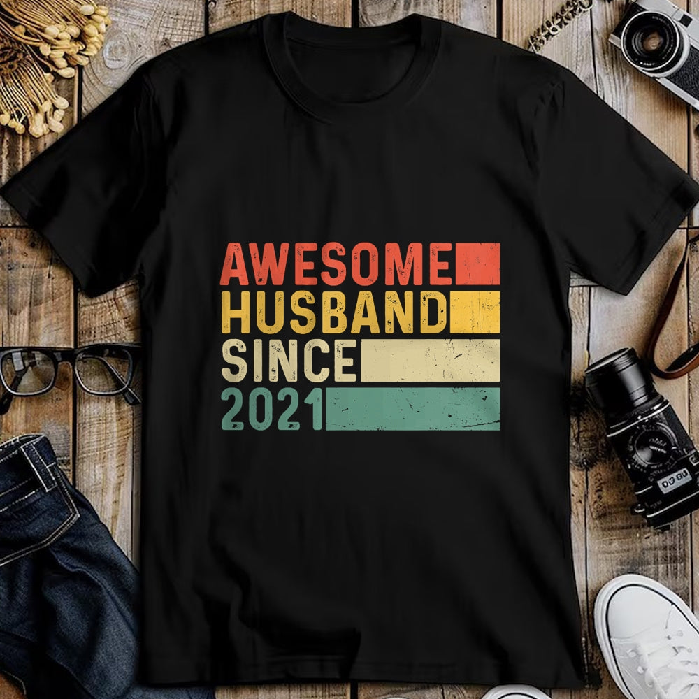 Best Wife Shirt, Wife and Husband Unisex T-Shirt/Hoodie/Sweatshirt HLT00 - 3rd Year Wedding Anniversary Epic Awesome Husband Since 2021 T-Shirt (1)