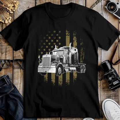 Best Truck Driver Life Shirt, Funny Trucker UnisexT-Shirt/Hoodie/Sweatshirt HLT00 - Trucker American Flag Big Rig Semi-Trailer Truck Driver Gift T-Shirt