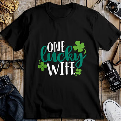Best Wife Shirt, Wife and Husband Unisex T-Shirt/Hoodie/Sweatshirt HLT00 - Gift for wife T shirt, lucky wife   One Lucky Wife Irish St Patricks Day Womens Girls Funny Gift Lon