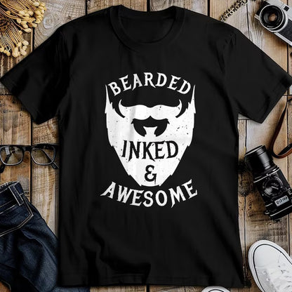 Best Wife Shirt, Wife and Husband Unisex T-Shirt/Hoodie/Sweatshirt HLT00 - Mens Bearded, Inked And Awesome Bearded And Tattooed Guy T Shirt (1)