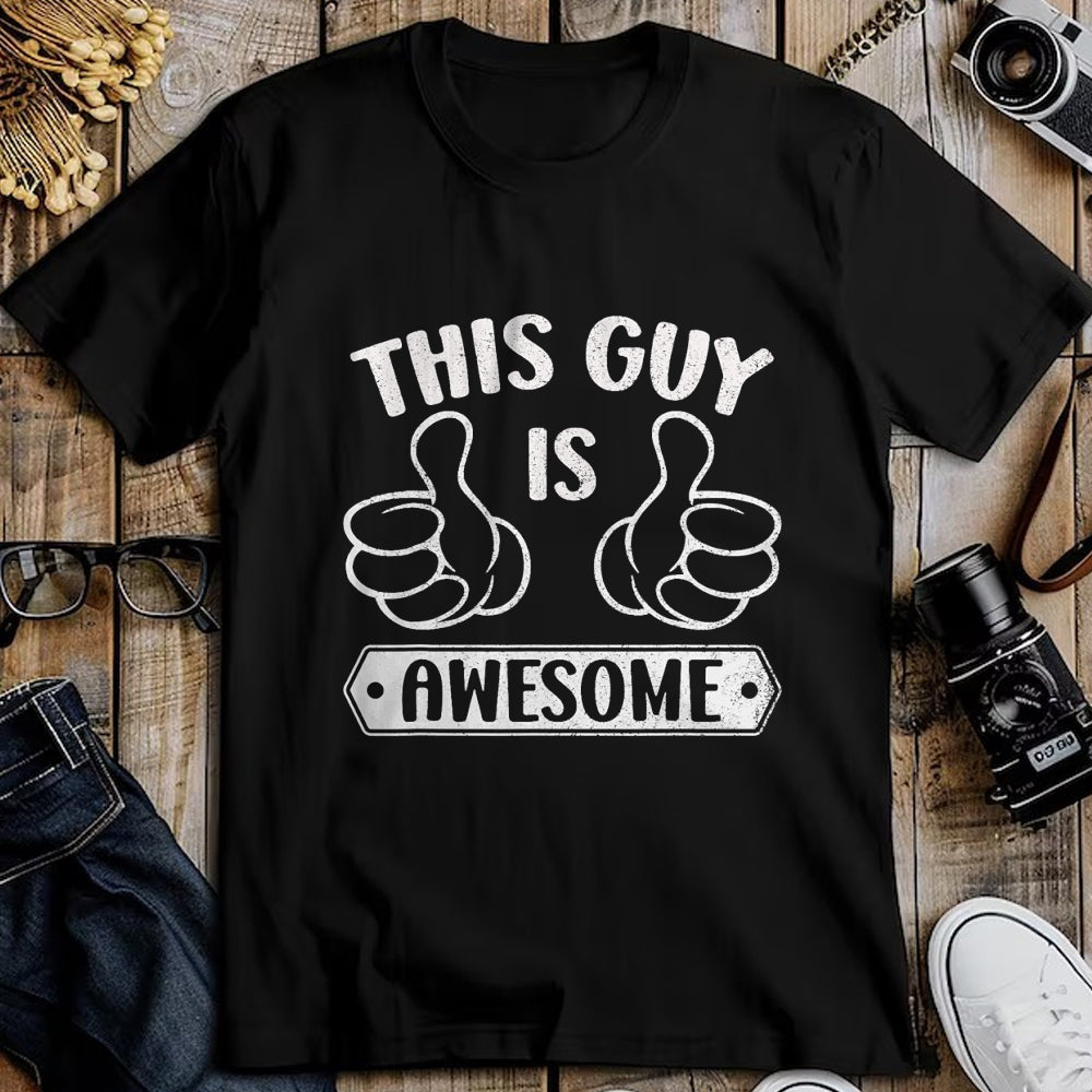 Best Wife Shirt, Wife and Husband Unisex T-Shirt/Hoodie/Sweatshirt HLT00 - This Guy Is Awesome Thumbs Funny Self-Promoting Statement T-Shirt