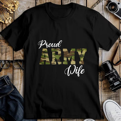 Best Wife Shirt, Wife and Husband Unisex T-Shirt/Hoodie/Sweatshirt HLT00 - Gift for wife T shirt, lucky wife   Proud Army Wife For Military Wife Of A Brave US Soldier T-Shirt