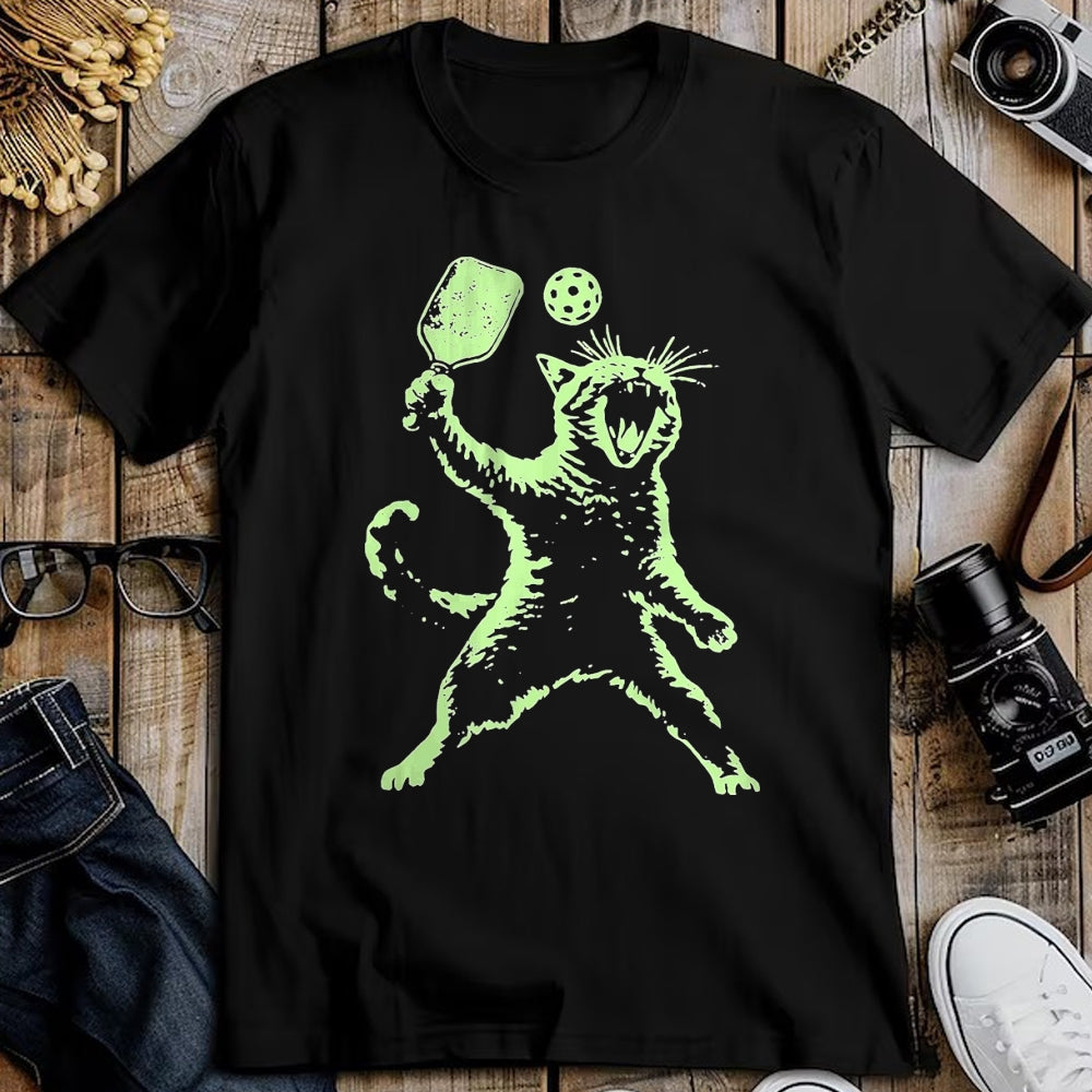 Funny Pickleball Shirt, Pickleball Lover Unisex T-Shirt/Hoodie/Sweatshirt HLT00 - Cat Pickleball T-Shirt, Men, Black, 3X-Large