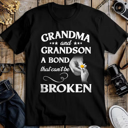 Best Grandma Shirt, Proud Grandma Unisex T-Shirt/Hoodie/Sweatshirt HLT00 - Grandma and Grandson A Bond That Can't Be Broken T-Shirt