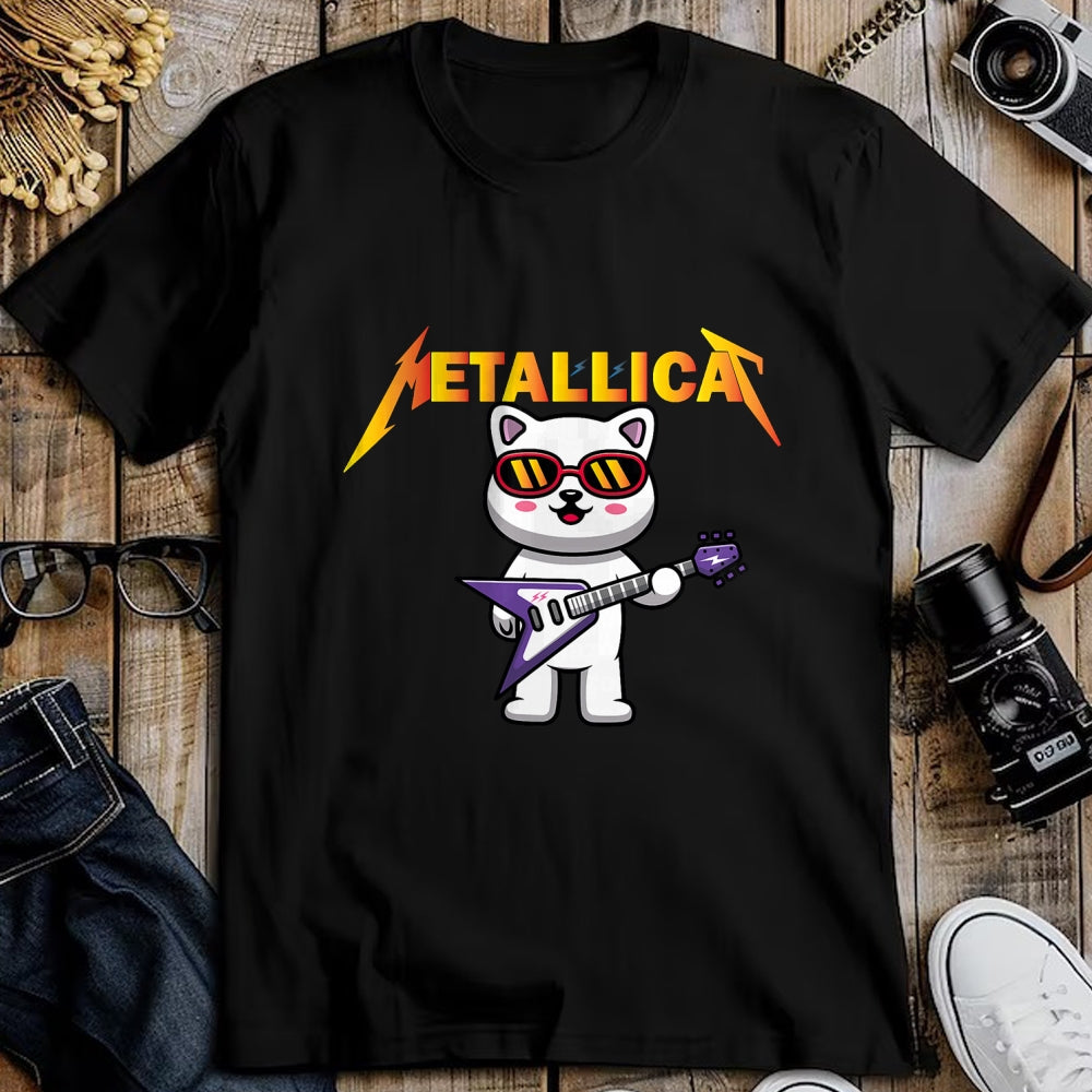 Guitar Lover Shirt, Funny Guitar UnisexT-Shirt/Hoodie/Sweatshirt HLT00 - Metallicat- Funny Cat Rock Cat Playing Guitar T-Shirt for Men Women Girls Kids