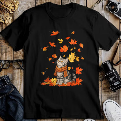 Cat Love Shirt, Funny Cat Lover Gift UnisexT-Shirt/Hoodie/Sweatshirt HLT00 - Cute Cat Leaf Fall Autumn Cat FallKitten Kitty Cat Lovers T-Shirt