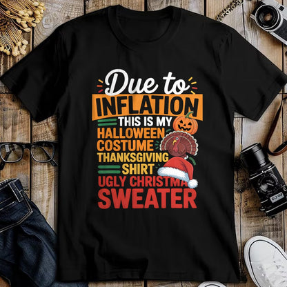 Best Thanksgiving Family Shirt , Funny Thanksgiving UnisexT-Shirt/Hoodie/Sweatshirt HLT00 - Due to Inflation This is My Halloween Thanksgiving Christmas T-Shirt