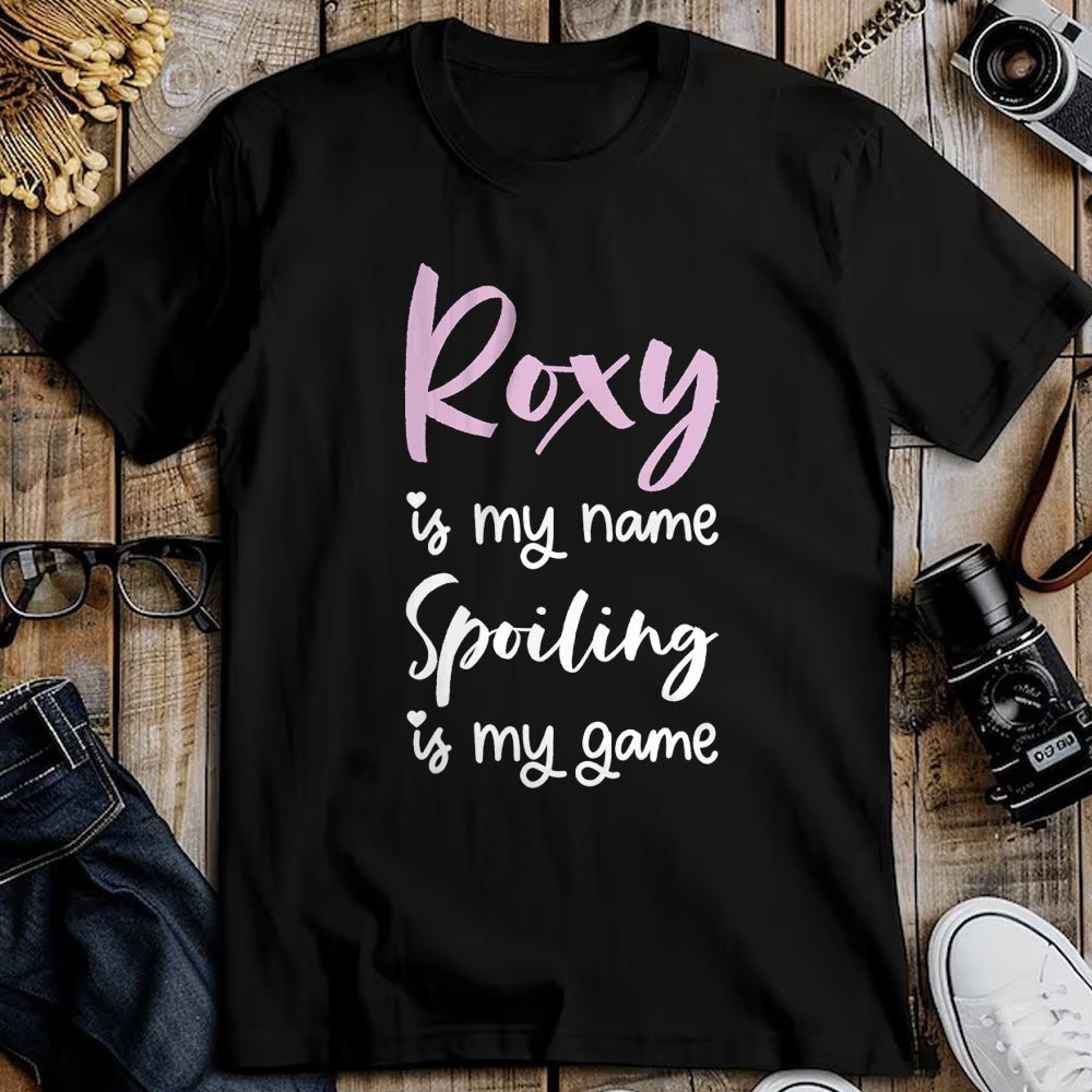 Best Wife Shirt, Wife and Husband Unisex T-Shirt/Hoodie/Sweatshirt HLT00 - Roxy Name Personalized Women Spoiled Girl Cute Pink Black T-Shirt (1)