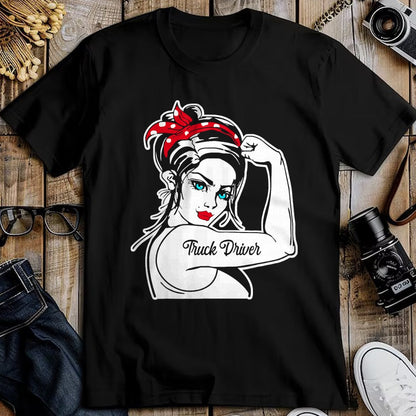Best Truck Driver Life Shirt, Funny Trucker UnisexT-Shirt/Hoodie/Sweatshirt HLT00 - Female Truck Driver Rosie The Riveter Pin Up Girl Truck T-Shirt