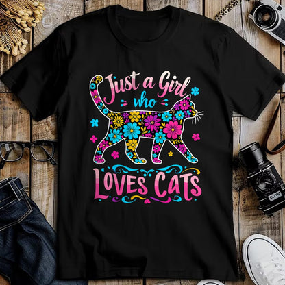 Cat Love Shirt, Funny Cat Lover Gift UnisexT-Shirt/Hoodie/Sweatshirt HLT00 - Cat Cute Just A Girl Who Loves Cats T-Shirt (1)