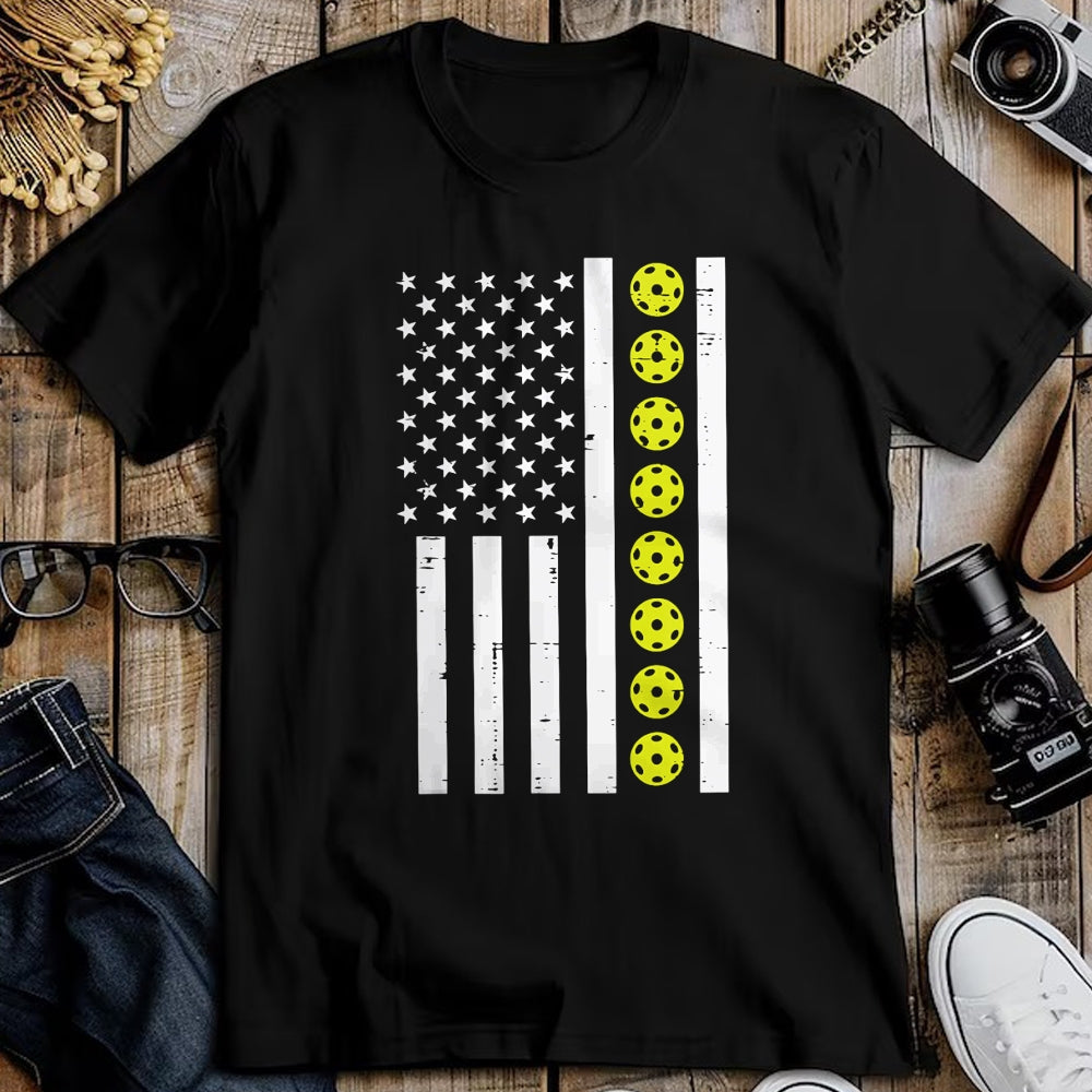 Funny Pickleball Shirt, Pickleball Lover Unisex T-Shirt/Hoodie/Sweatshirt HLT00 - Pickle Ball US Flag Pickleball Patriotic Men Women Kids Boys T-Shirt