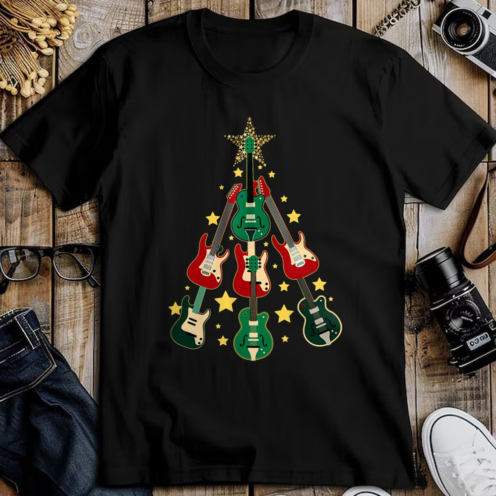 Guitar Lover Shirt, Funny Guitar UnisexT-Shirt/Hoodie/Sweatshirt HLT00 - Cool Guitar Christmas Tree Guitar Lovers Christmas Tree T-Shirt