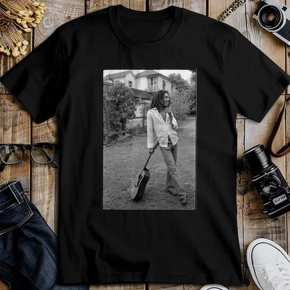 Guitar Lover Shirt, Funny Guitar UnisexT-Shirt/Hoodie/Sweatshirt HLT00 - Bob Marley x David Burnett Black & White Guitar Photo T-Shirt