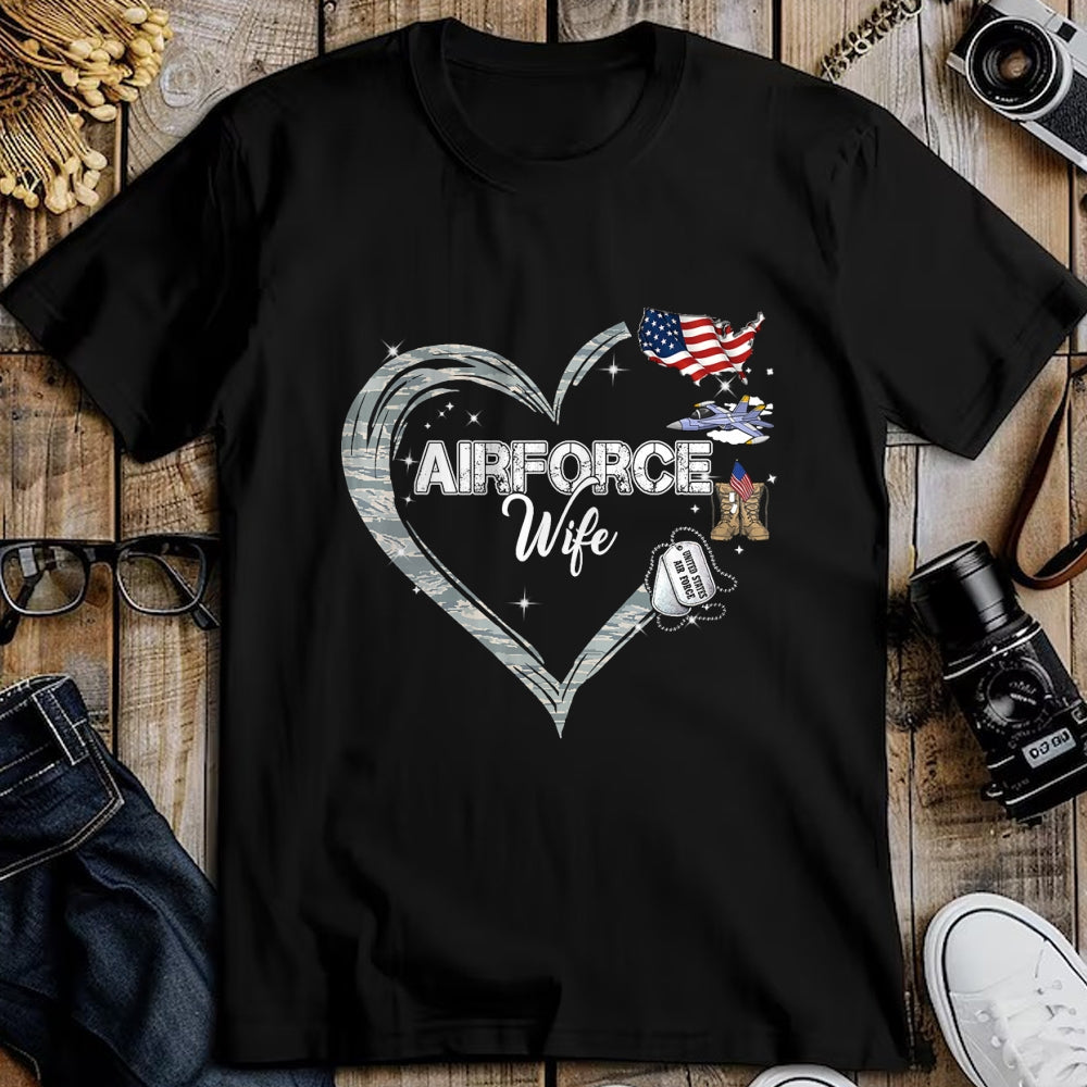 Best Wife Shirt, Wife and Husband Unisex T-Shirt/Hoodie/Sweatshirt HLT00 - Gift for wife T shirt, lucky wife   Proud Air Force Wife Air Force Graduation Wife USAF Wife T-Shirt
