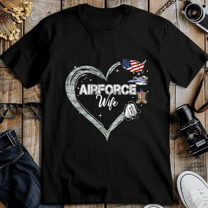 Best Wife Shirt, Wife and Husband Unisex T-Shirt/Hoodie/Sweatshirt HLT00 - Gift for wife T shirt, lucky wife   Proud Air Force Wife Air Force Graduation Wife USAF Wife T-Shirt