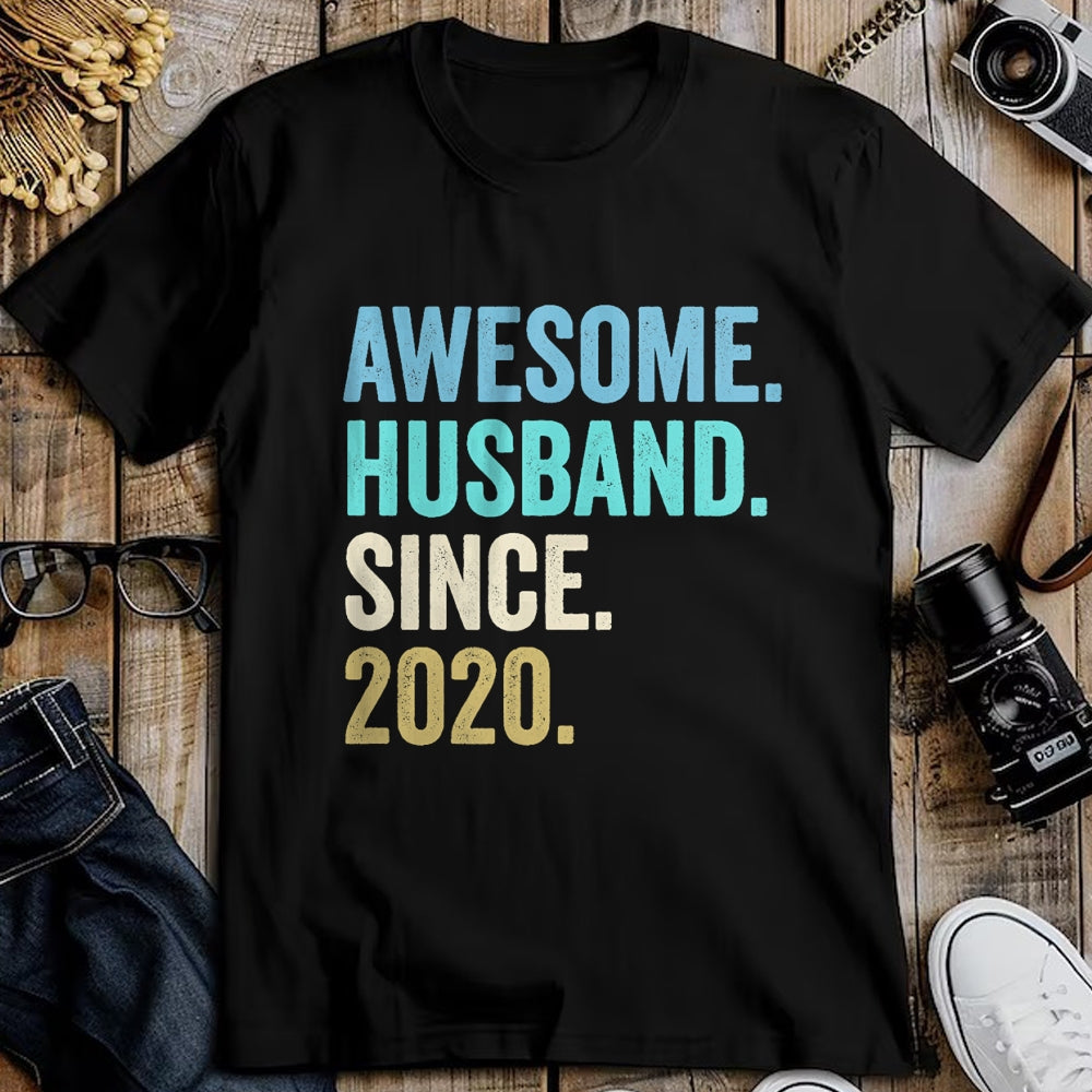 Best Wife Shirt, Wife and Husband Unisex T-Shirt/Hoodie/Sweatshirt HLT00 - Awesome Husband Since 2020 4th wedding anniversary 4 years T-Shirt