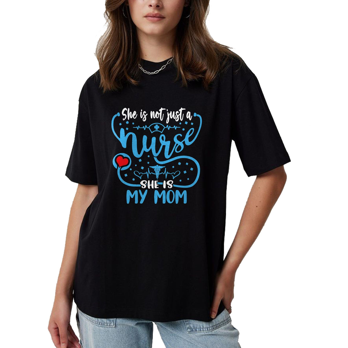 Funny Nurse Shirt, Nurse Unisex T-Shirt/Hoodie/Sweatshirt HLT00 - My Mom Is A Nurse Proud Nurse's Son Daughter RN LPN Family T-Shirt