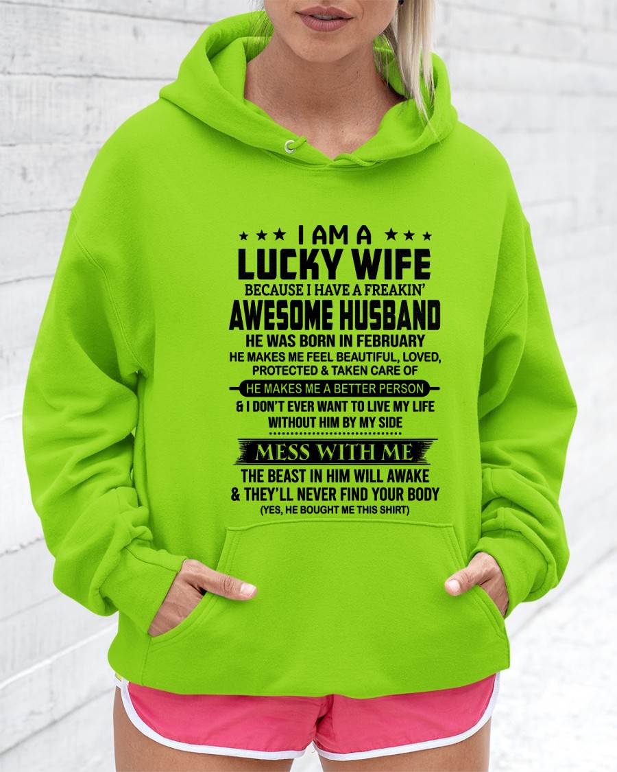 FEBRUARY BORN HUSBAND'S LUCKY WIFE - FROM HUSBAND - TLEE02 (SKU2605-97-02)