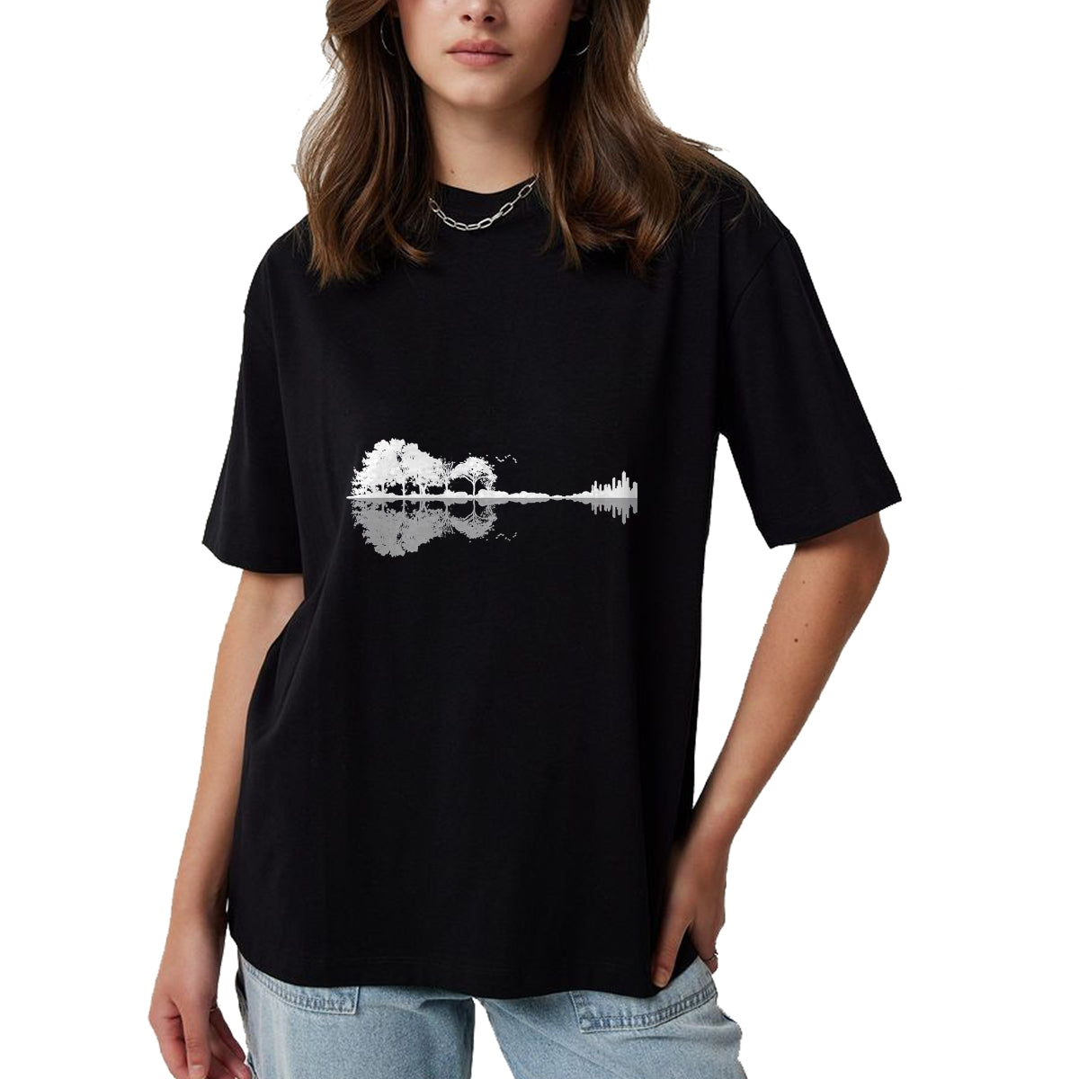 Guitar Lover Shirt, Funny Guitar UnisexT-Shirt/Hoodie/Sweatshirt HLT00 - Retro Forest Funny Nature Guitar Classic Music T-Shirt