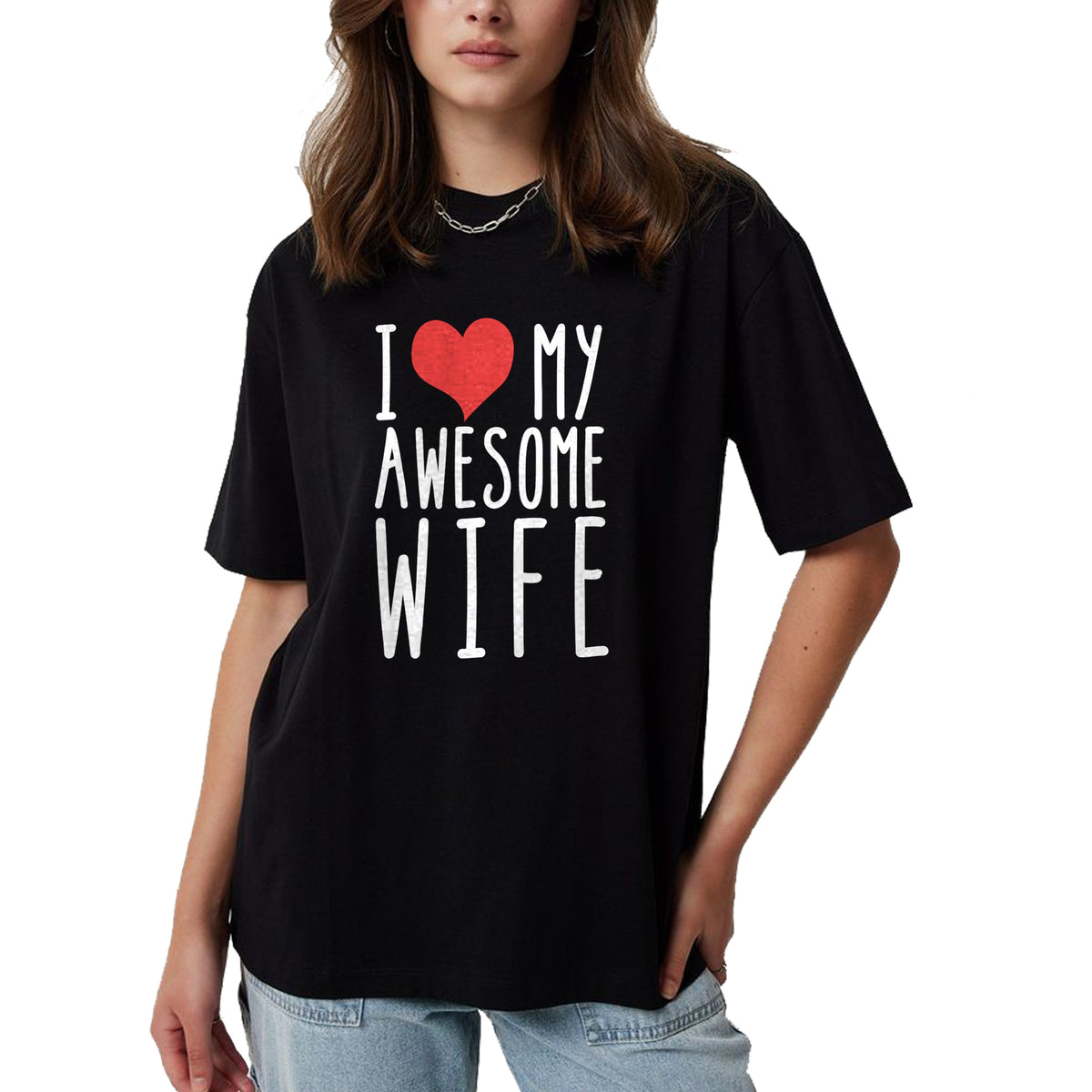 Best Wife Shirt, Wife and Husband Unisex T-Shirt/Hoodie/Sweatshirt HLT00 - Husband Birthday Gifts - I Love My Awesome Wife Long Sleeve T-Shirt