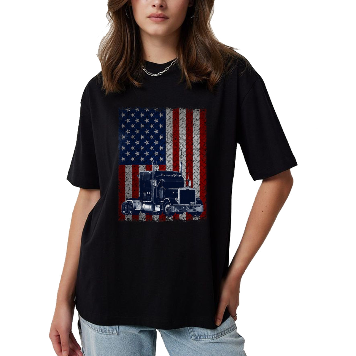 Best Truck Driver Life Shirt, Funny Trucker UnisexT-Shirt/Hoodie/Sweatshirt HLT00 - Truck Driver American Flag Patriotic Trucker T-Shirt