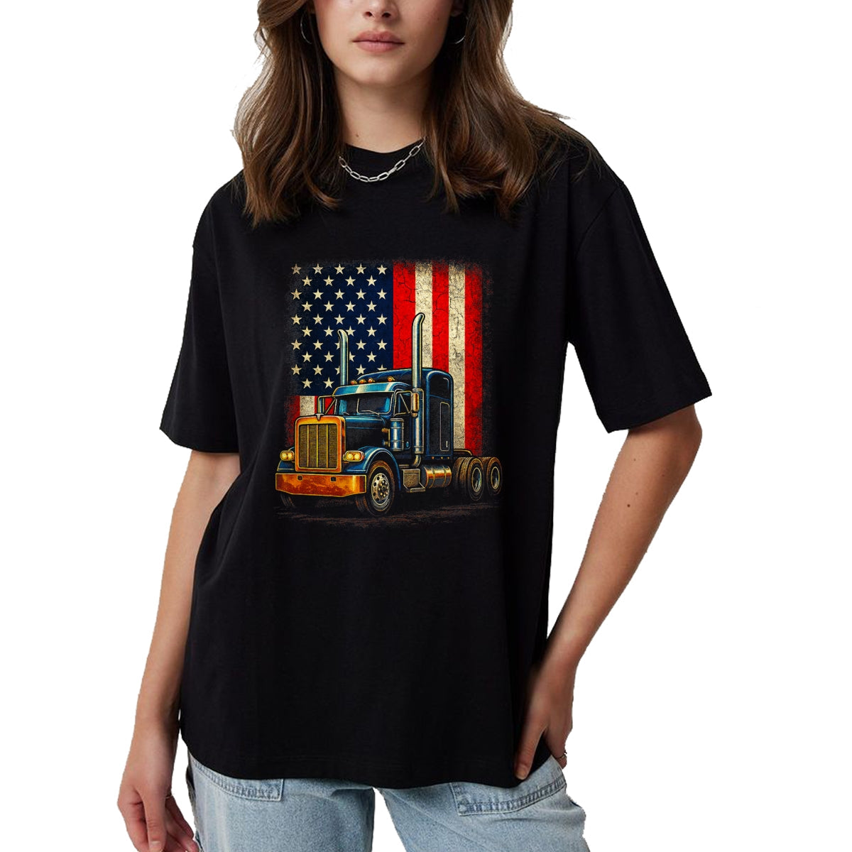 Best Truck Driver Life Shirt, Funny Trucker UnisexT-Shirt/Hoodie/Sweatshirt HLT00 - American Flag Truck - Truck Driver Patriotic T-Shirt