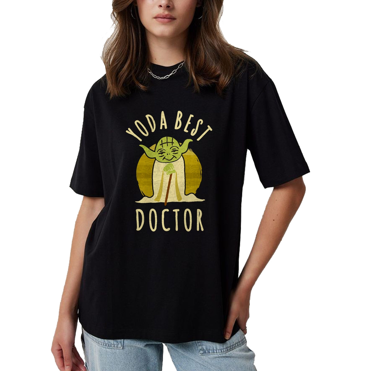 Best Doctor Shirt, Funny Doctor UnisexT-Shirt/Hoodie/Sweatshirt HLT00 - Star Wars Classic Yoda Best Doctor Jedi Vintage Chibi Yoda T-Shirt