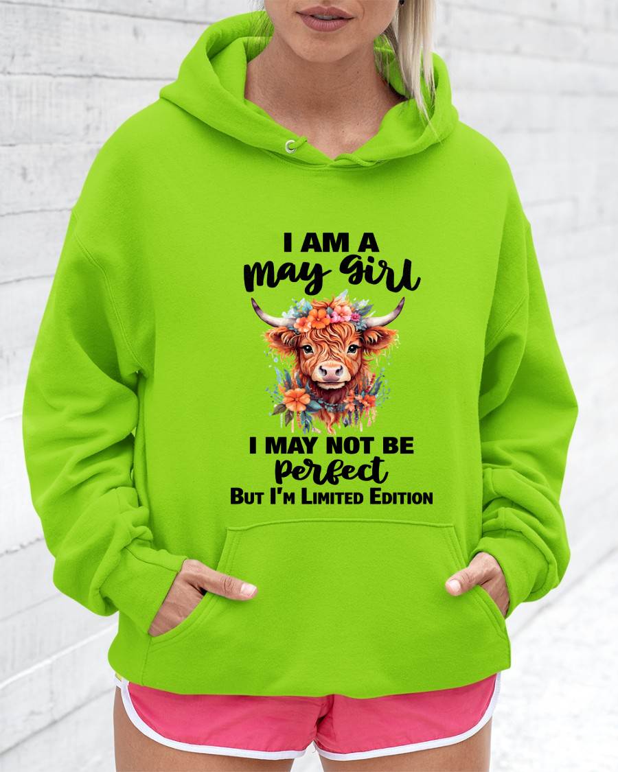 MAY GIRL FLORAL HIGHLAND COW TEE - FOR WOMEN - TLEE05 (SKU2607-278-05)