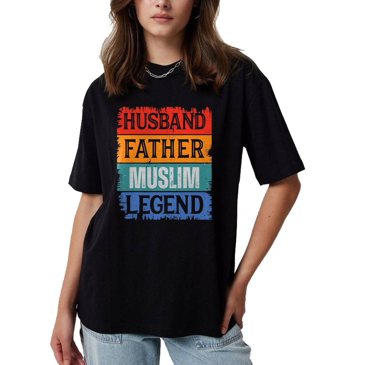 Gift for Dad Shirt, Funny Dad Unisex T-Shirt/Hoodie/Sweatshirt HLT00 – Father Husband MUSLIM Legend Proud Dad Funny Retro Papa T-Shirt