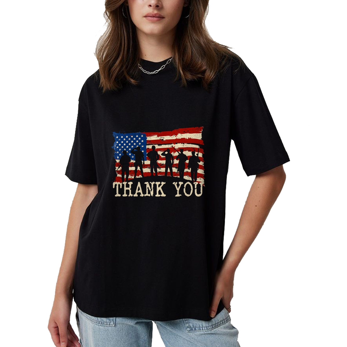 Proud Veteran Shirt, Funny Veteran UnisexT-Shirt/Hoodie/Sweatshirt HLT00 - American Flag Thank You Veterans Proud Veteran T-Shirt